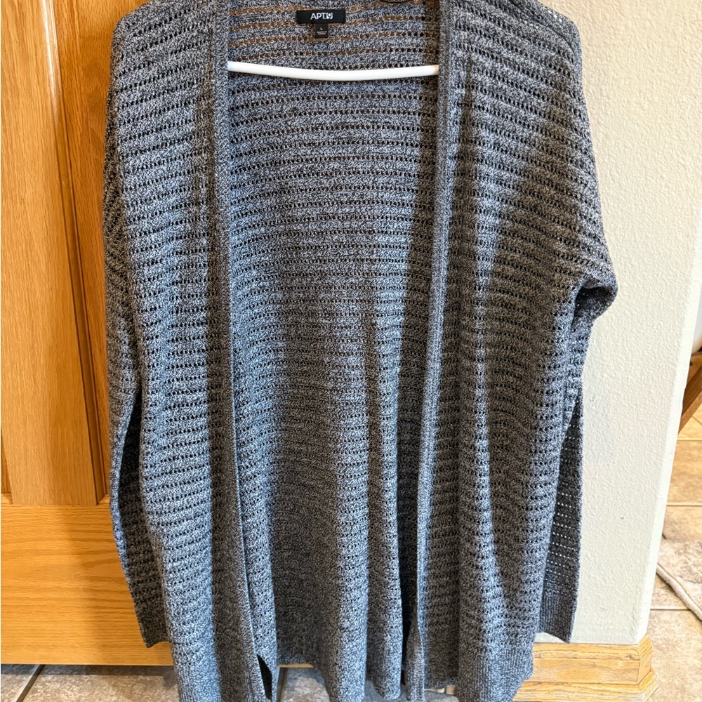 Apt. 9 Gray Open-Front Sweater